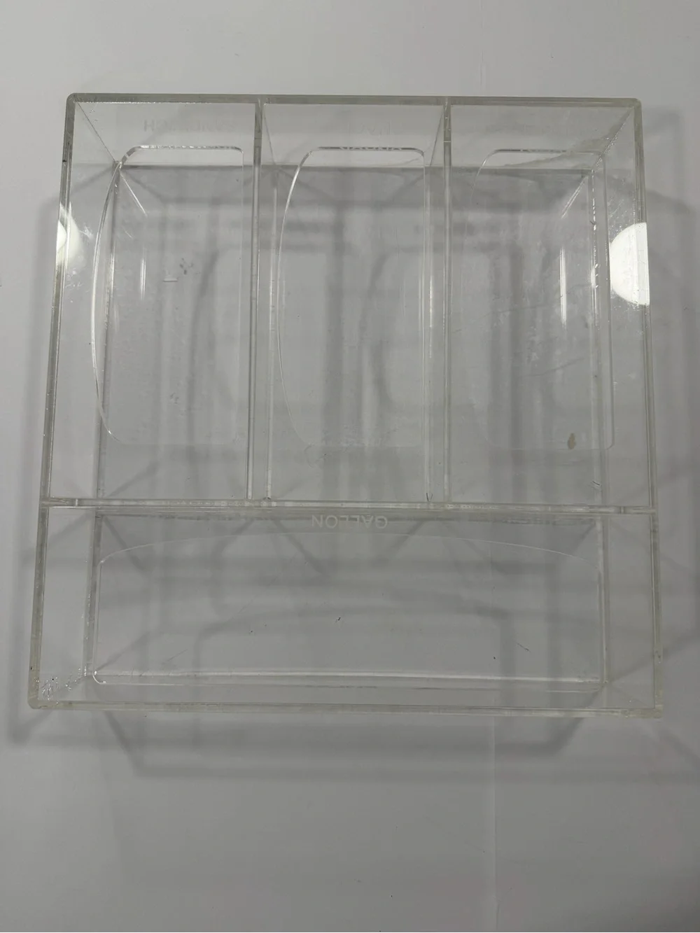 Clear Acrylic 4-Compartment Organizer for ziplock bags